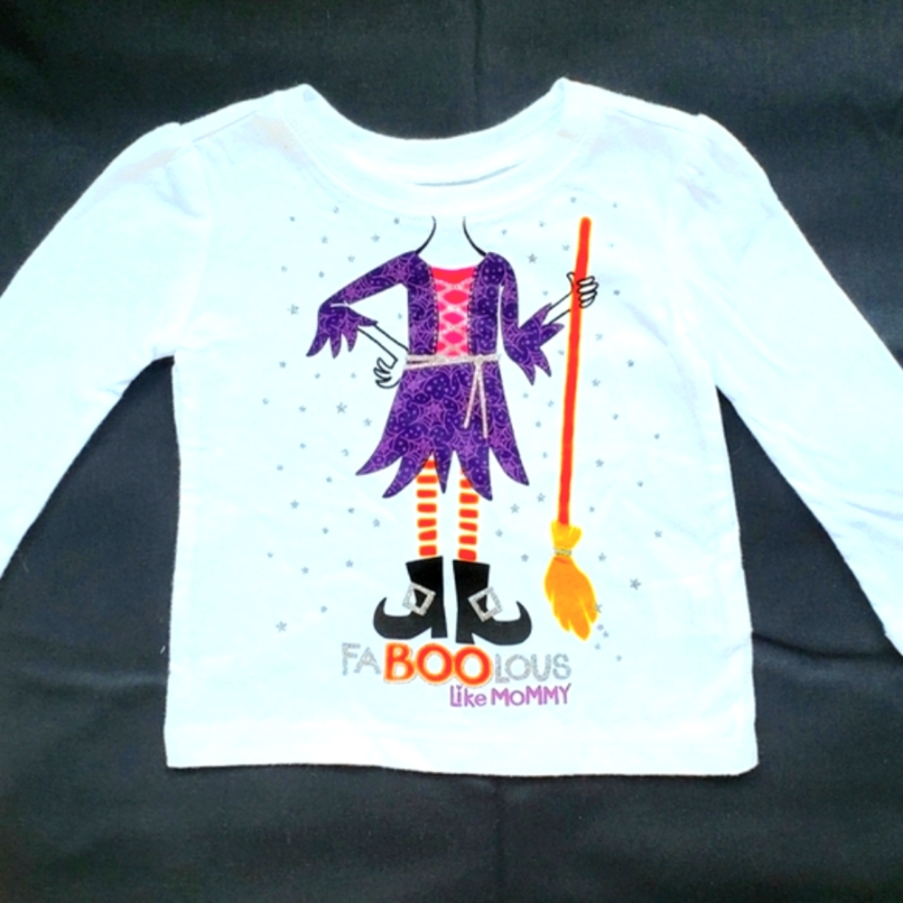 GIRL'S HALLOWEEN Top, The Childrens Place, Glittery Design, 2T, Super Cute!